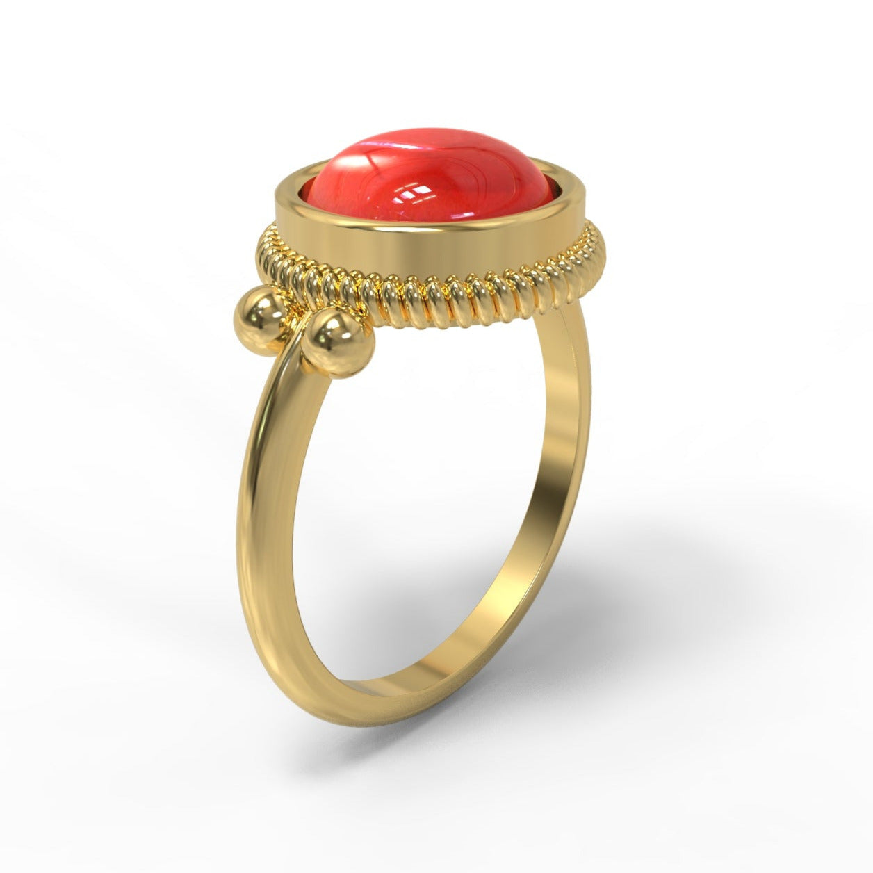 Coral Gold Ring | Coral and gold, Coral ring, Mens gold rings